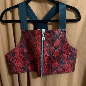 Ragged Priest Faux Snakeskin Leather Crop Top Goth Festival